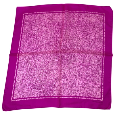 Pre-owned Borbonese Silk Neckerchief In Pink