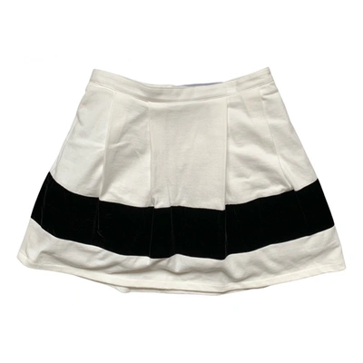 Pre-owned Petit Bateau Mid-length Skirt In White