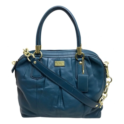 Pre-owned Coach Leather Handbag In Blue