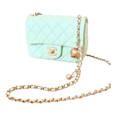 Pre-owned Chanel Timeless/classique Leather Handbag In Green
