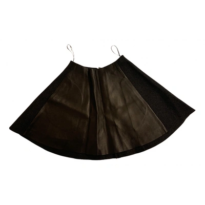Pre-owned Louis Vuitton Leather Mini Skirt In Black