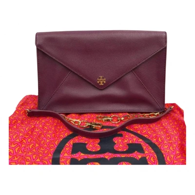 Pre-owned Tory Burch Leather Handbag In Purple