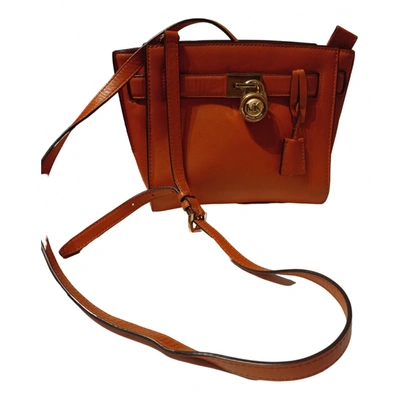 Pre-owned Michael Kors Leather Handbag In Orange