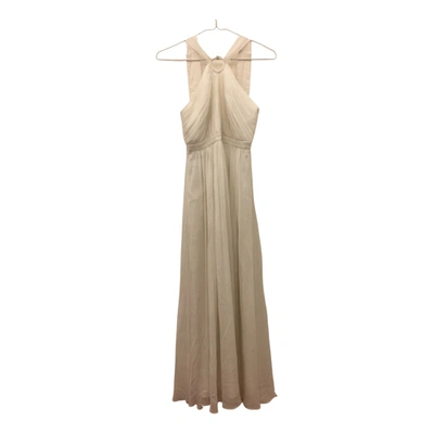 Pre-owned Laundry By Shelli Segal Maxi Dress In Beige