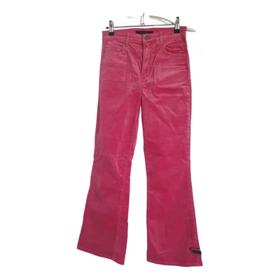 Pre-owned J Brand Velvet Trousers In Pink
