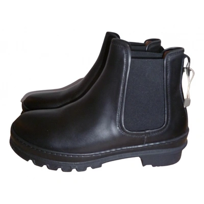 Pre-owned Legres Leather Ankle Boots In Black