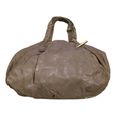 Pre-owned Diane Von Furstenberg Leather Handbag In Beige