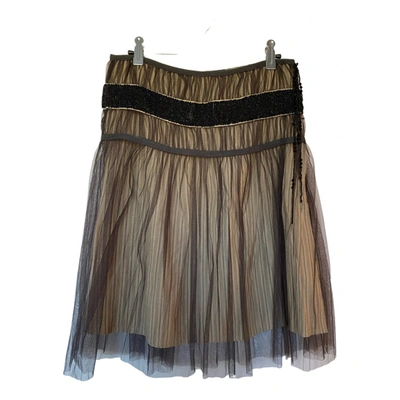 Pre-owned Just In Case Mid-length Skirt In Beige