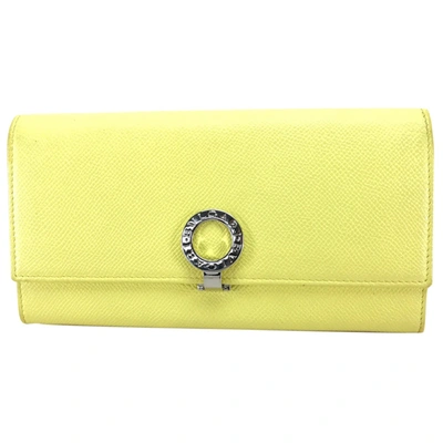 Pre-owned Bvlgari Leather Wallet In Yellow