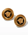 Versace Icon Stud Earrings In Black-tribute G