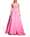 OSCAR DE LA RENTA MORIE SCOOP-NECK BALL GOWN