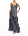 Everyday Ritual Kelsea Striped Maxi Coverup Dress In Midnight Stripe