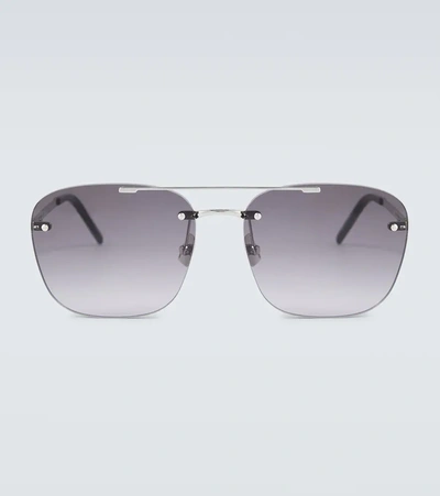 Saint Laurent Sl 309 Rimless Sunglasses In Silver-silver-grey