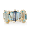 SUZANNE KALAN 14KT GOLD RING WITH TOPAZ AND WHITE DIAMONDS