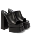 Versace Black Aevitas Platform Mules In Nero-oro