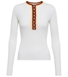 Gabriela Hearst Meade Half-buttoned Wool Sweater In Ivory Multi