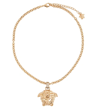 Versace La Medusa Necklace In Crystal- Gold