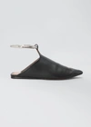 ALAÏA LA BABOUCHE LEATHER POINTY-TOE MULES WITH ANKLE STRAP