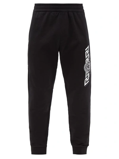 Versace Logo-print Slim-cut Track Pants In Black