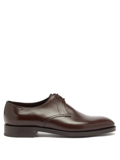 John Lobb Haldon Leather Derby Shoes In Saddle