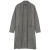Eileen Fisher Organic Cotton Blend Open Front Hooded Cardigan In Grey
