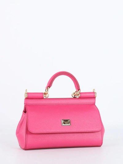 Dolce & Gabbana Sicily Small Tote Bag In Pink