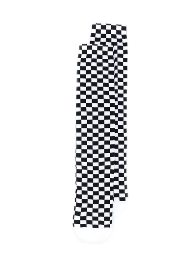Off-white Checkerboard Logo Socks In Black