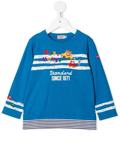 Miki House Kids' Logo-printed T-shirt In Blue