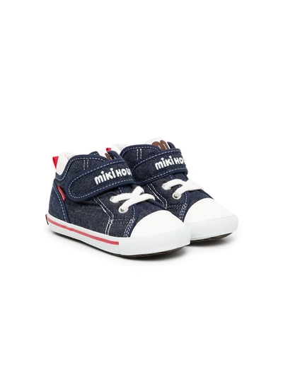 Miki House Kids' Logo-embroidered Sneakers In Blue