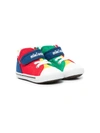 MIKI HOUSE COLOUR-BLOCK EMBROIDERED-LOGO SNEAKERS