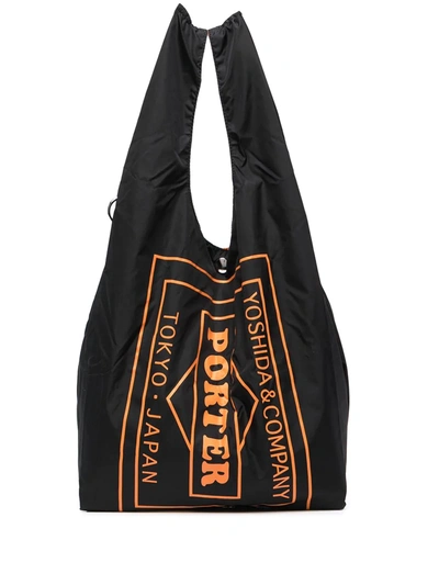 Porter-yoshida & Co Grocery Logo-print Tote Bag In Black