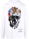 Philipp Plein Graphic-print Long-sleeve Hoodie In White