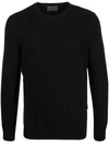 Philipp Plein Round Neck Knitted Jumper In Black