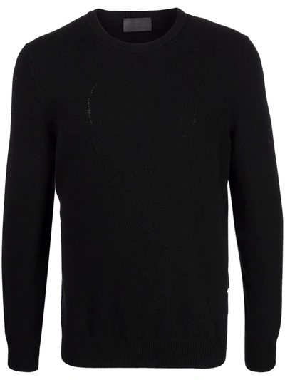 Philipp Plein Round Neck Knitted Jumper In Black
