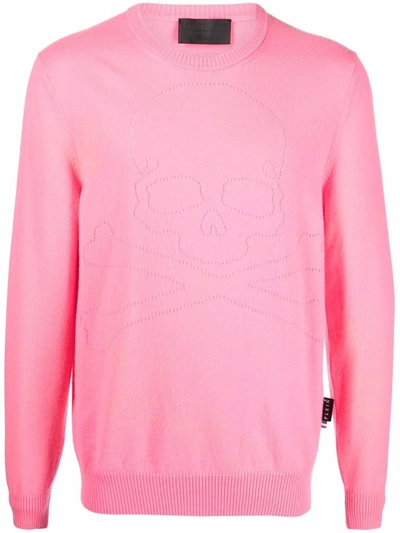 Philipp Plein Crew Neck Cashmere Jumper In Pink