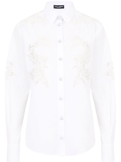 DOLCE & GABBANA OPENWORK POPLIN SHIRT