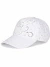Dolce & Gabbana Cotton Blend Eyelet Lace Baseball Hat In White
