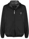 Philipp Plein Zipped Windbreaker Jacket In Black