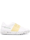 Valentino Rockstud Bicolor Laceless Low-top Sneakers In White
