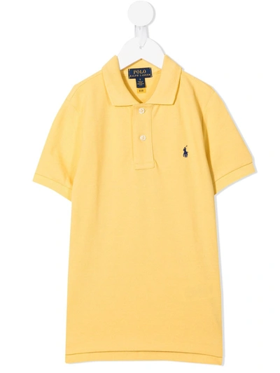 Ralph Lauren Kids' Logo Embroidered Polo Shirt In Yellow