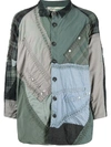 By Walid Patchwork Cotton Shirt In Green