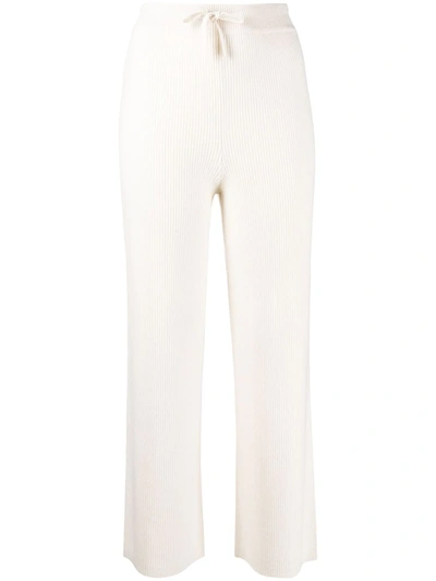 Lisa Yang Ribbed-knit Cashmere Track Pants In White