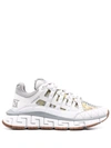 Versace Trigreca Printed Low-top Trainer Sneakers, White In Bianco