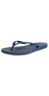 Havaianas Slim Metallic-strap Flip-flops In Navy