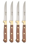 Au Nain French Home S Prince Gastronome Steak Knives In Wood And Gold Brass