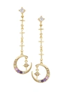 Eye Candy La Women's Luxe Crystal Drop Earrings In Yellow