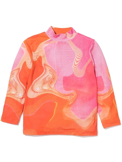 Erl Kids' Abstract-print Sweatshirt In Pink