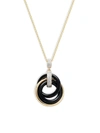 Effy Women's 14k Yellow Gold, Onyx & Diamond Pendant Necklace In Onyx