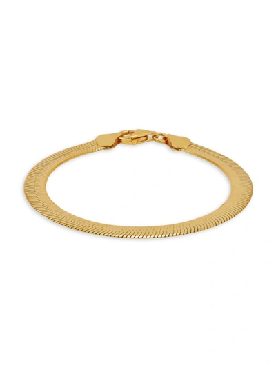 Saks Fifth Avenue Made In Italy Women's 18k Yellow Goldplated Herringbone Link Bracelet