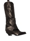 R13 Black 55 Knee-high Leather Boots In Schwarz